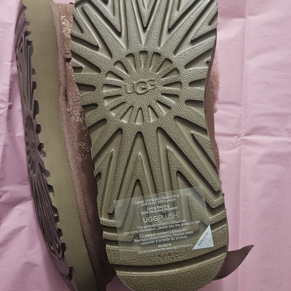 UGG Mini Bailey Bow Glimmer Boots - Starry Pink Metallic - Size 6 - Picture 10 of 12